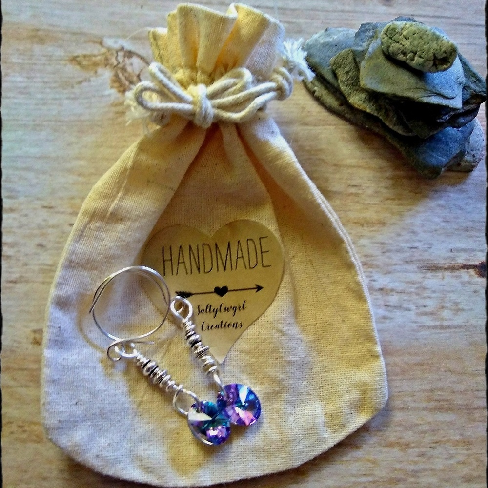 Swarovski Baroque Crystal & Silver Wire Earring - Picture 5 of 7